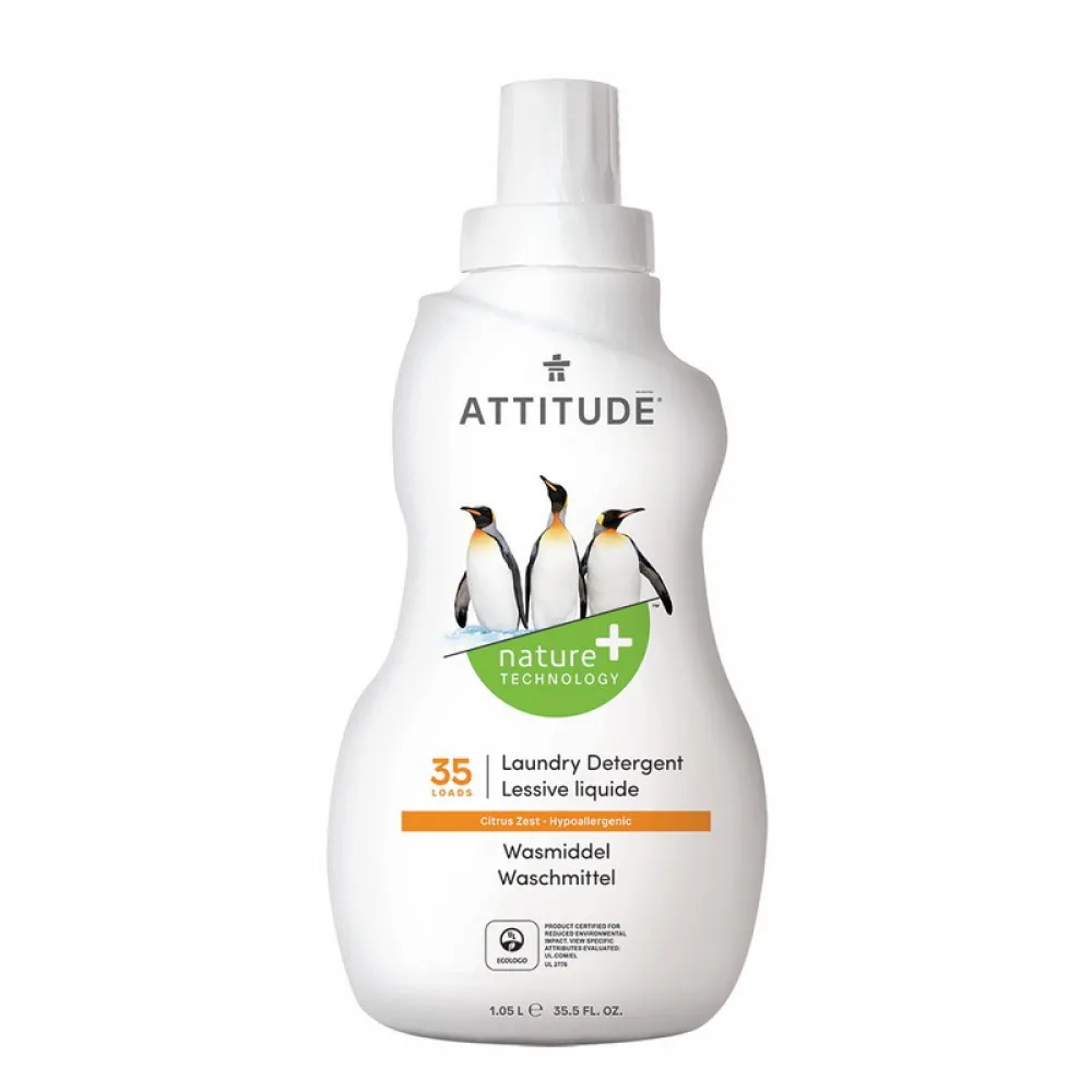 Detergent lichid pentru rufe, 35 spalari, coaja de citrice (1050 ml), Attitude
