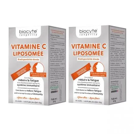 Pachet Vitamina C Lipozomala, 10 plicuri + 10 plicuri, Biocyte