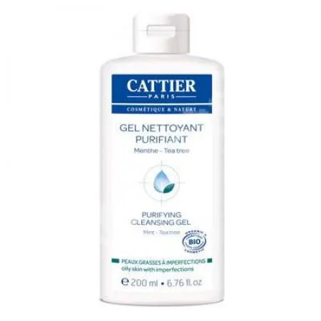 Gel purificator Bio pentru ten acneic, 200 ml, Cattier