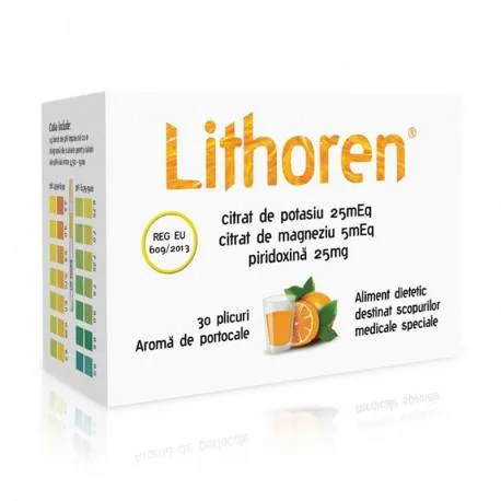Lithoren x 30 plicuri - tratamentul litiazei renale