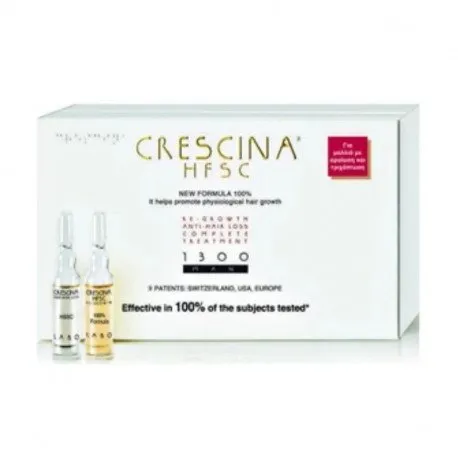 Labo Crescina HFSC 100% 1300* pentru barbati, 10+10 fiole