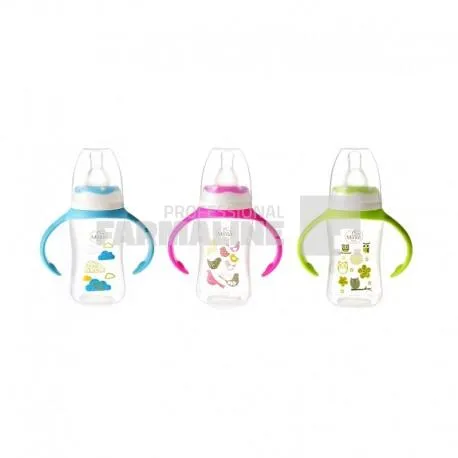 Minut Biberon plastic manere si tetina (MIN2019002) 125 ml