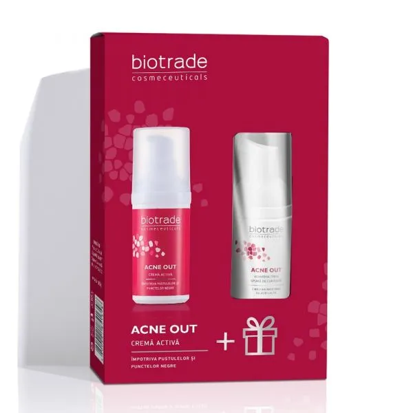 Biotrade Acne out crema activa x 30ml + Spuma de curatare x 20ml