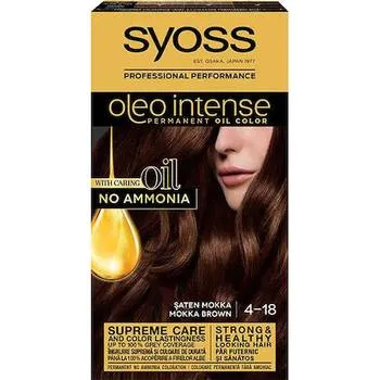 Vopsea de par fara amoniac Color Oleo 4-18 Saten Mokka, 115ml, Syoss