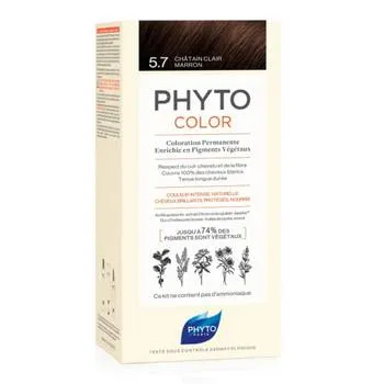 Vopsea par 5.7 Light Chestnut Brown, 50ml, Phytocolor