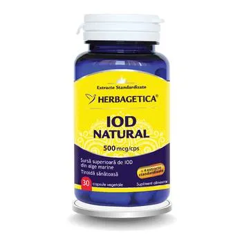 Iod Natural, 30 capsule vegetale, Herbagetica