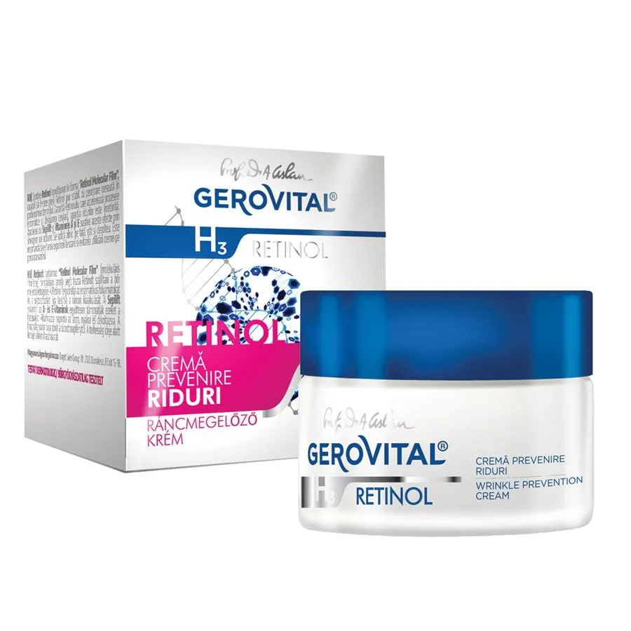 Crema prevenire riduri H3 Retinol, 50 ml, Gerovital 288
