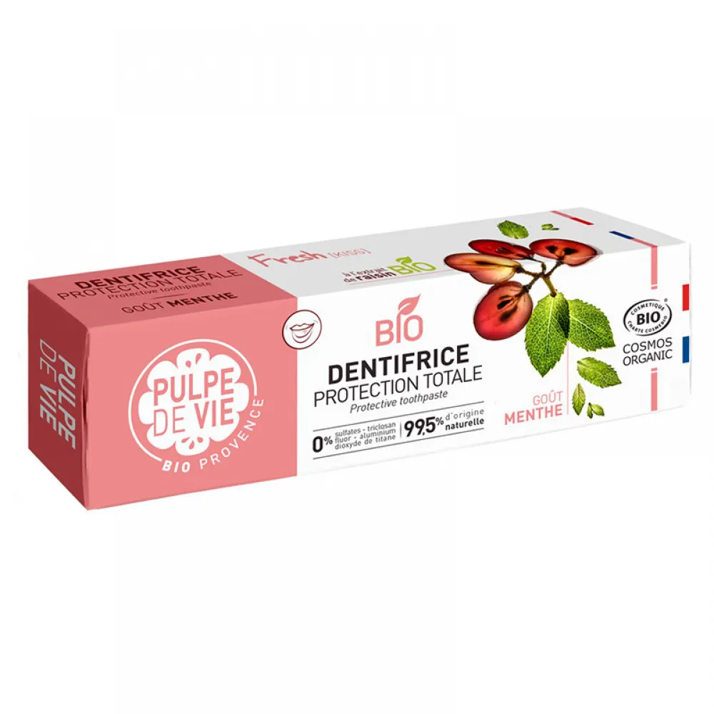Pasta de dinti mentolata cu extract din struguri organici - Fresh Kiss (75 ml), Pulpe de Vie