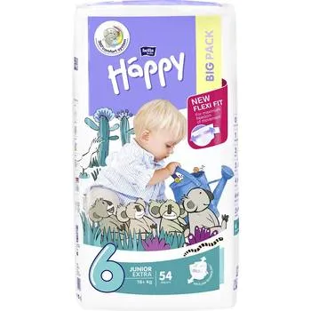 Scutece Happy Junior Extra 16kg+, 54 bucati, Bella Baby