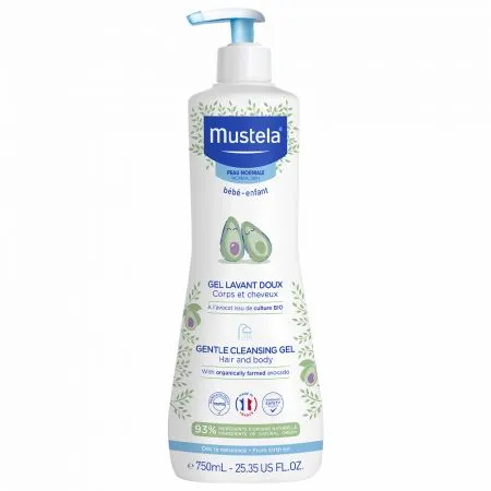 Gel de curatare delicat pentru par si corp, 750 ml, Mustela