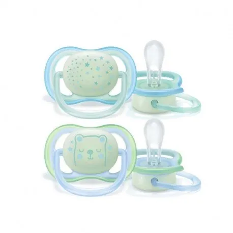 Avent Suzeta 0-6 luni, ultra-air cu inel fosforescent, baieti - SCF 376/11