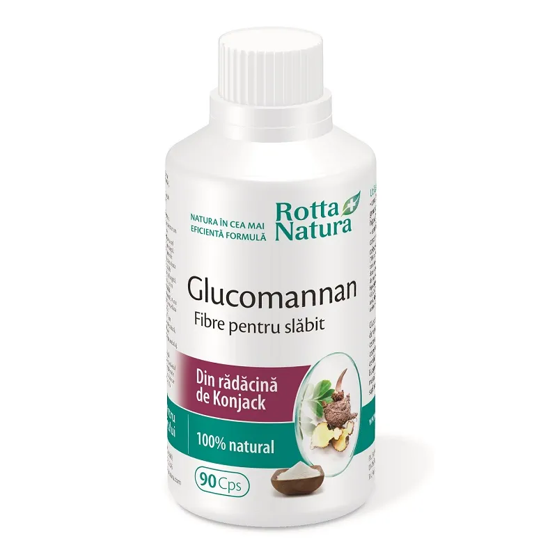 Glucomannan fibre pentru slăbit, 90 capsule
