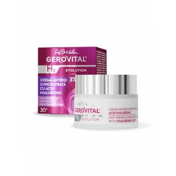 Crema antirid cu acid hialuronic concentrat H3 Evolution +30, 50ml, Gerovital