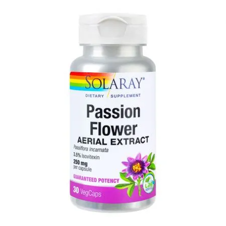 Passion Flower (Floarea-pasiunii)  250mg Solaray, 30 capsule, Secom