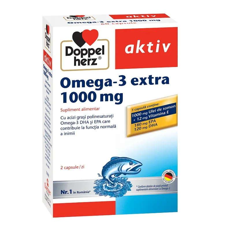 Omega 3 Extra 1000 mg, 60 capsule, Doppelherz