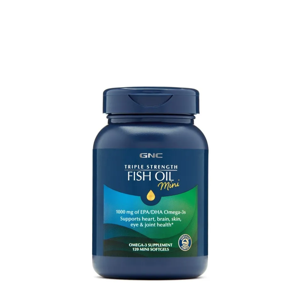 GNC TRIPLE STRENGTH FISH OIL MINI X 120 CAPSULE GELATINOASE