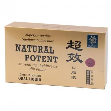 Natural potent, 6 fiole, 10 ml solutie buvabila, disfunctii erectile