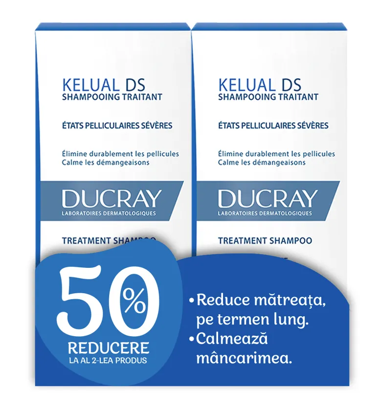 Ducray Pachet Kelual DS Sampon 100 ml 1 + 1 50% din al II lea