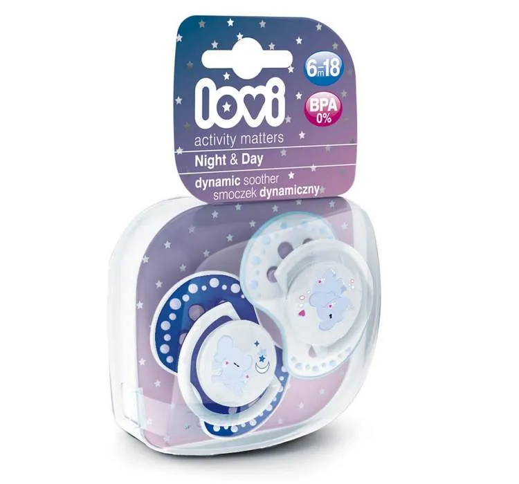 Lovi suzete din silicon Dynamic 6-18 luni Night & day Elefant baiat x 2 bucati (22/811)