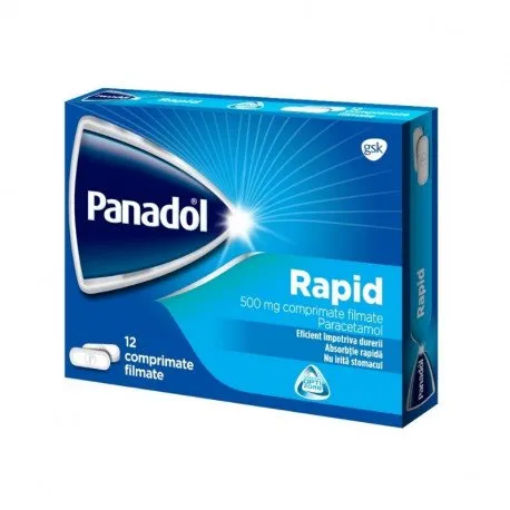 Panadol Rapid 500 mg, 12 comprimate filmate