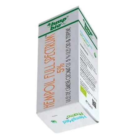 Hempoil Full Spectrum CBD 5%, ulei de canepa ozonat, 10 ml, HempMed Pharma