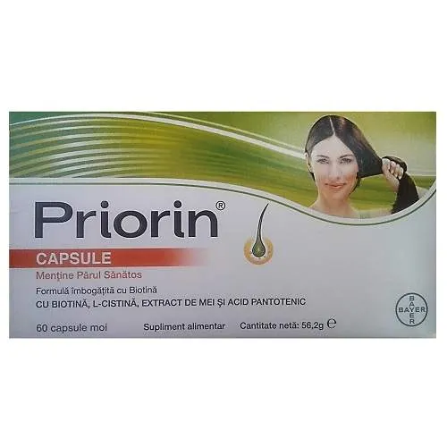 Priorin mentine parul sanatos, 60 capsule, Bayer