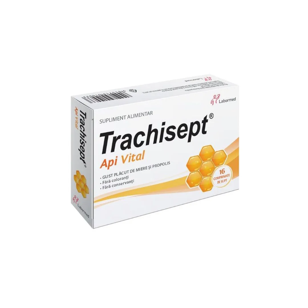Trachisept Api Vital, 16 comprimate, Labormed