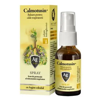 Calmotusin spray cu argint coloidal, fara alcool, 20ml, Dacia Plant