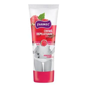 Crema depilatoare cu extract de zmeura Teenager, 150ml, Farmec