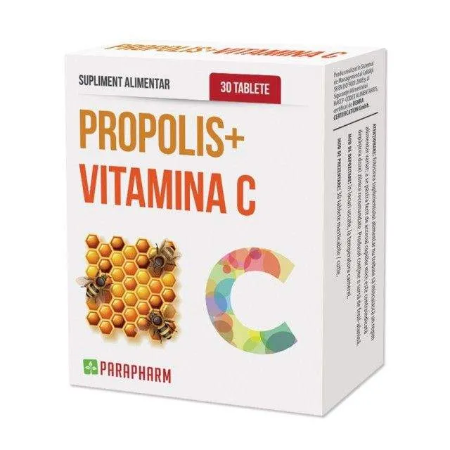 PARAPHARM PROPOLIS + VITAMINA C 30 TABLETE