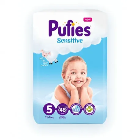 Pufies Sensitive 5 Junior, 11-16kg, 48 bucati