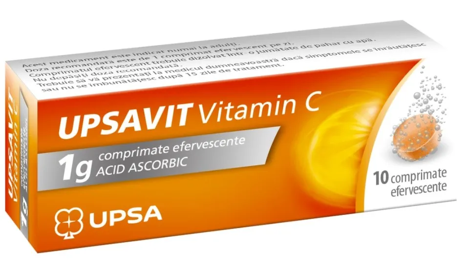 UPSAVIT VITAMIN C 1000MG X 10 COMPRIMATE EFERVESCENTE