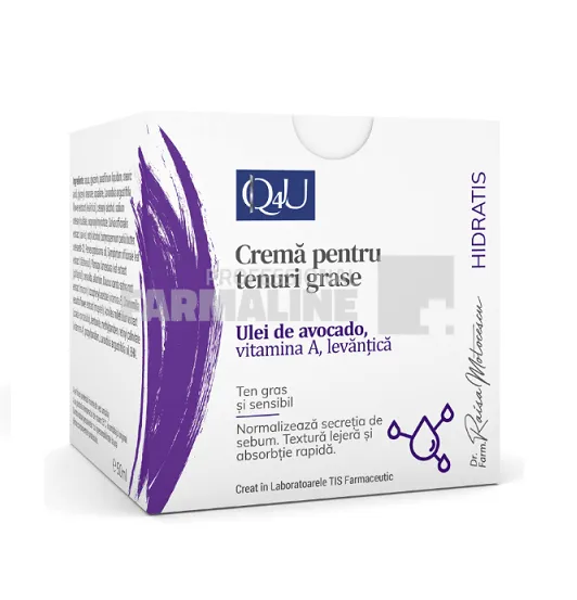 Tis Q4U Crema pentru tenuri grase cu Levantica si Salvie 50 ml
