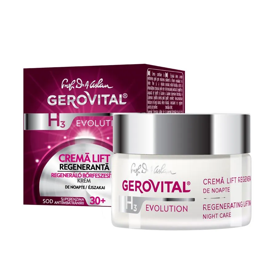 Crema Lift regeneranta de noapte H3 Evolution, 50 ml, Gerovital 222
