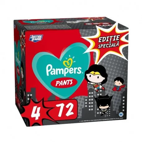 Pampers Pants Active Baby Scutece-chilotel Marimea 4 Warner Bros, 9-15 kg, 72 bucati