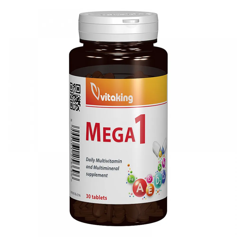 Multivitamina Mega 1 cu minerale si folat (30 comprimate), Vitaking