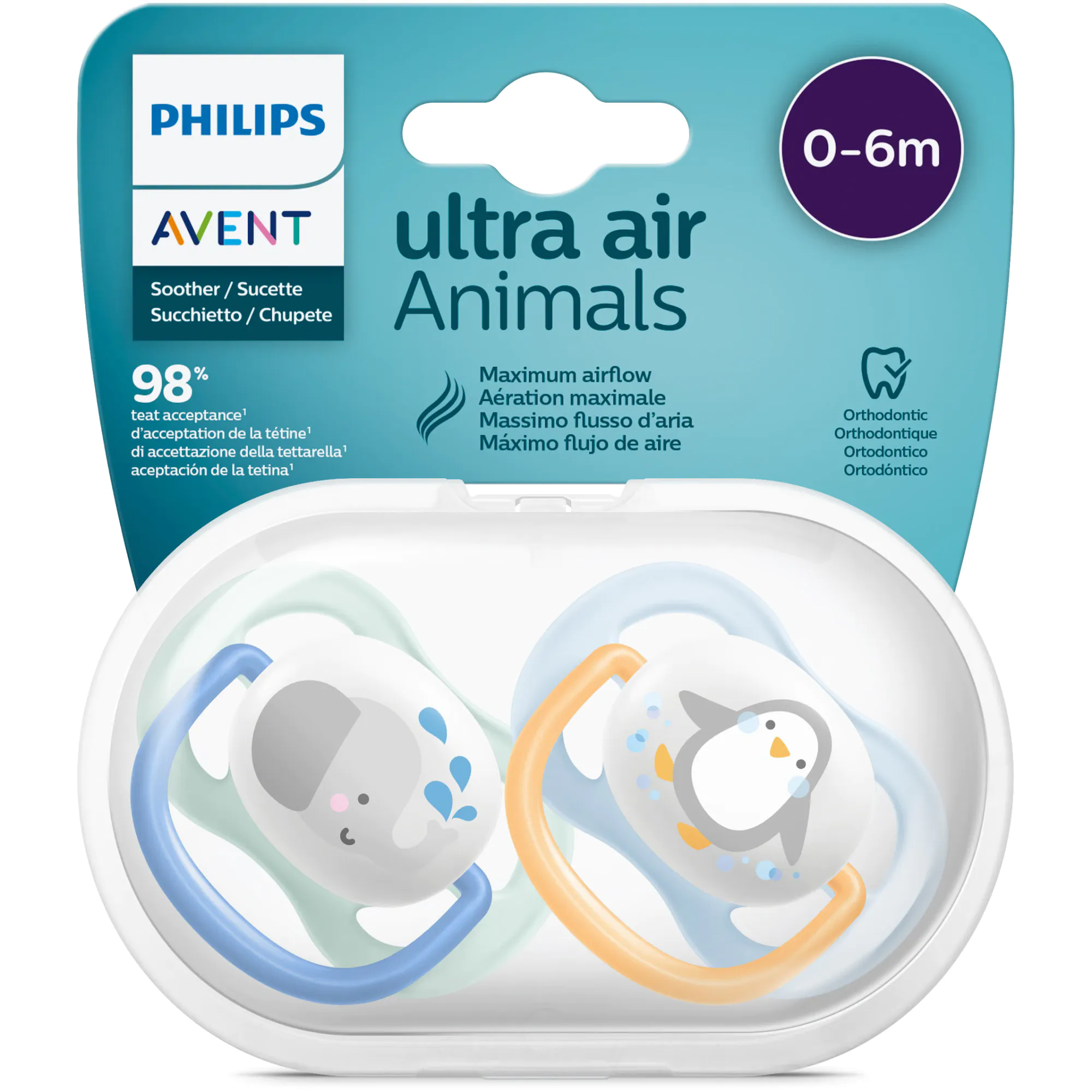 AVENT SUZETE ULTRA AIR 0-6 LUNI X 2 BUC BAIETI