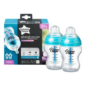 Set biberoane Advanced Anti-colici Natural Start cu autosterilizare din PP pentru 0 luni +, 2 x 260ml, Tommee Tippee