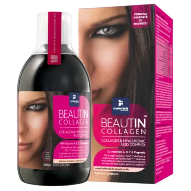 BEAUTIN COLLAGEN MAGNEZIU CAPSUNI VANILIE LICHID 500ML