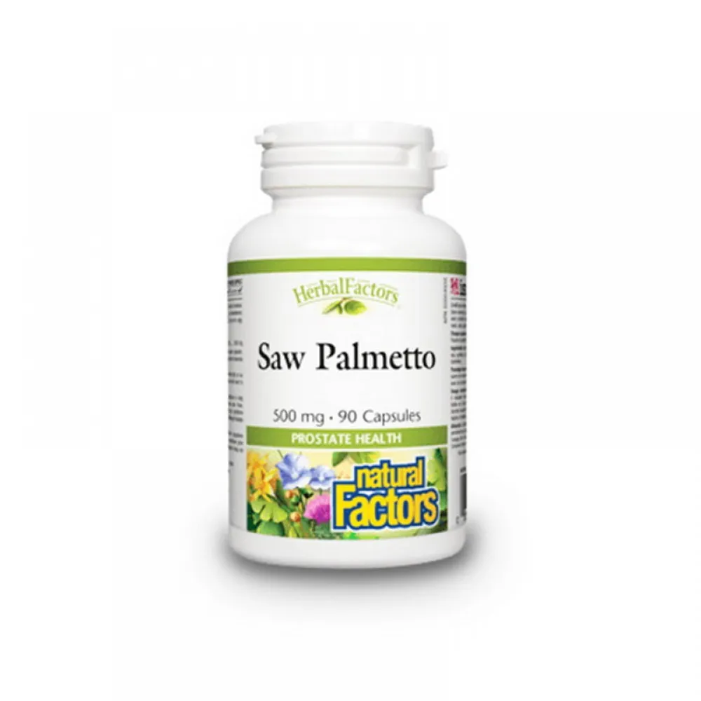 Saw Palmetto Forte Extract din fructe de palmier pitic 500 mg (90 capsule), Natural Factors