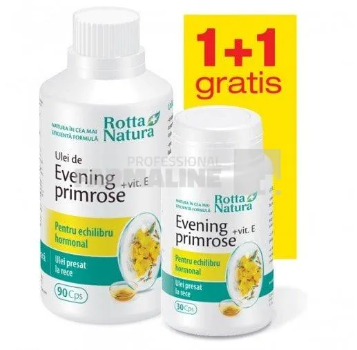Evening Primrose + Vitamina E 90 capsule + Evening Primrose + Vitamina E 30 capsule Cadou
