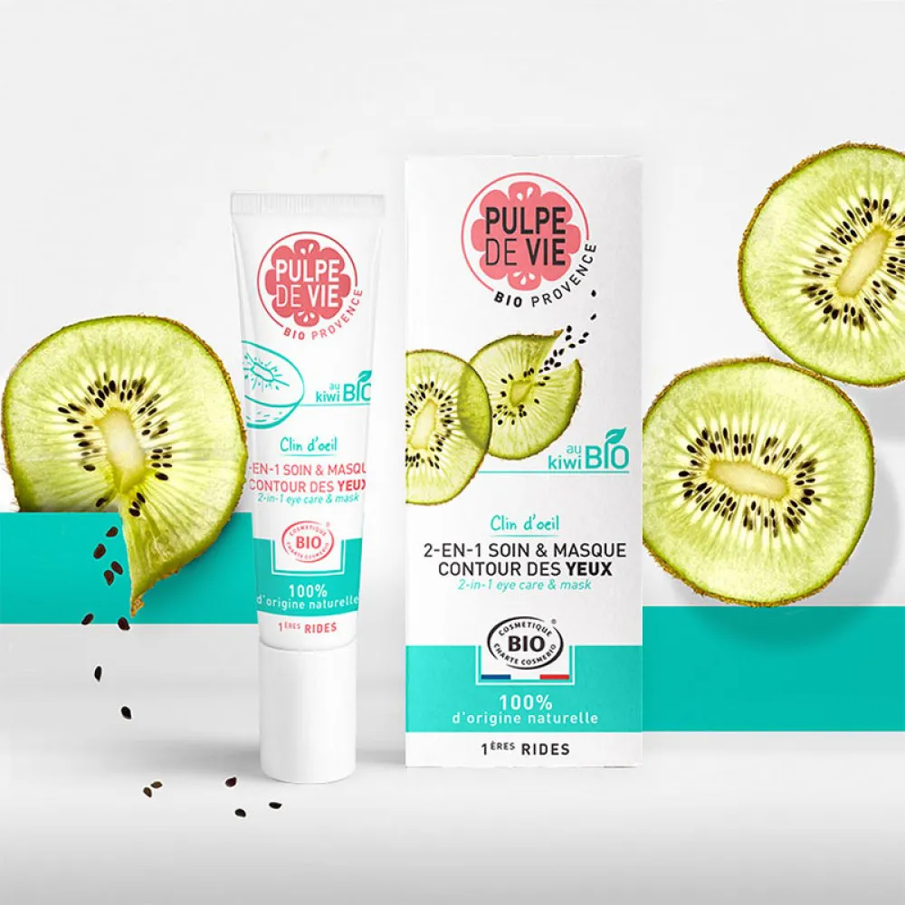 2 in 1 Crema contur ochi antirid si masca Clin d'Oeil (15 ml), Pulpe de Vie
