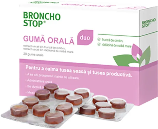 BRONCHOSTOP DUO GUMA ORALA 20GUME