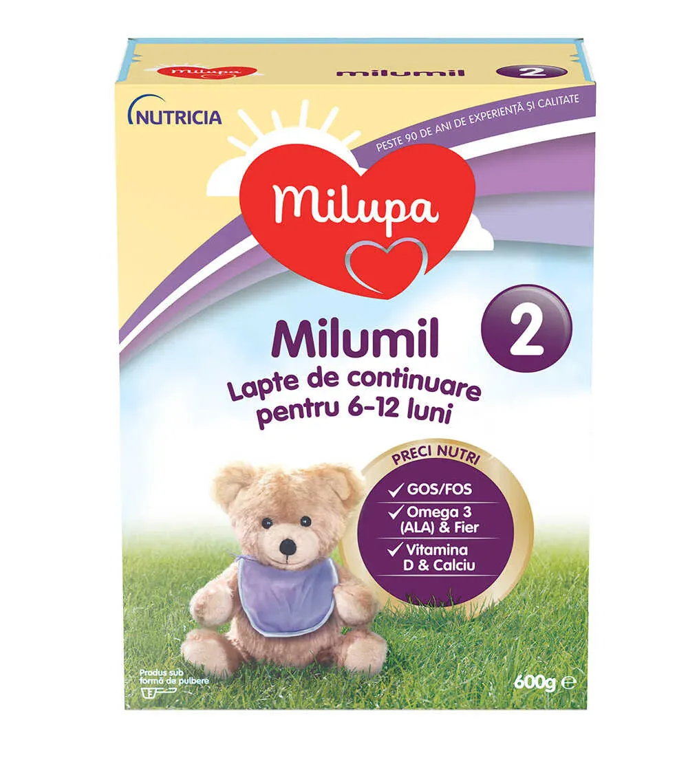 MILUPA MILUMIL 2 X 600 G LAPTE COPII