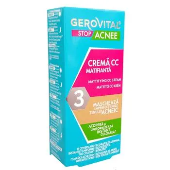 Crema CC matifianta Stop Acnee, 30ml, Gerovital