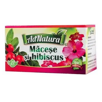 Ceai de macese si hibiscus, 20 plicuri, AdNatura