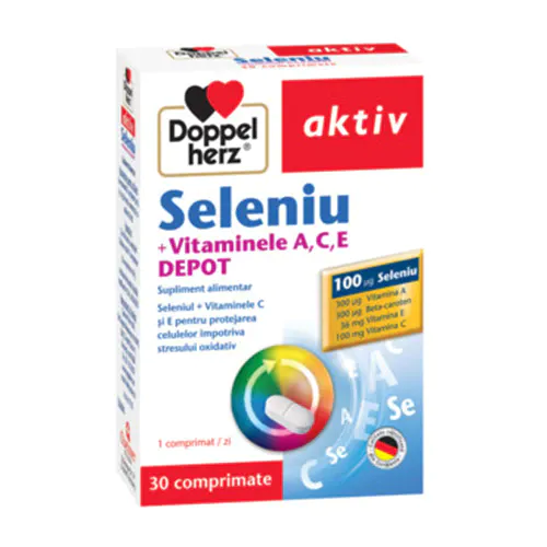Doppelherz aktiv Seleniu + Vitaminele A, C, E x 30 comprimate