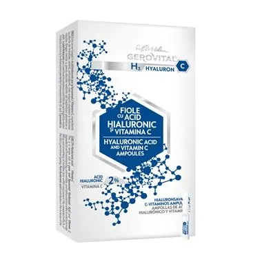 Gerovital H3 HyaluronC Fiole cu acid hialuronic si vitamina C 10 fiole
