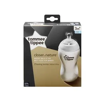 Set 2 biberoane PP tetina silicon Closer to Nature 3 luni+, 2 x 340ml, Tomme Tippee