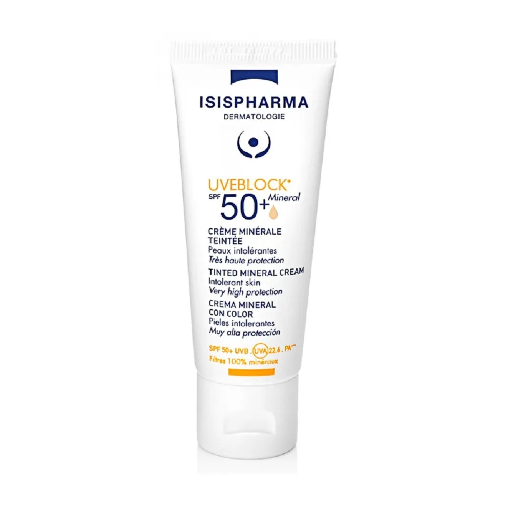 Uveblock Crema Nuantatoare Protectie Solara Minerala SPF50+ x 40 ml (Isis)